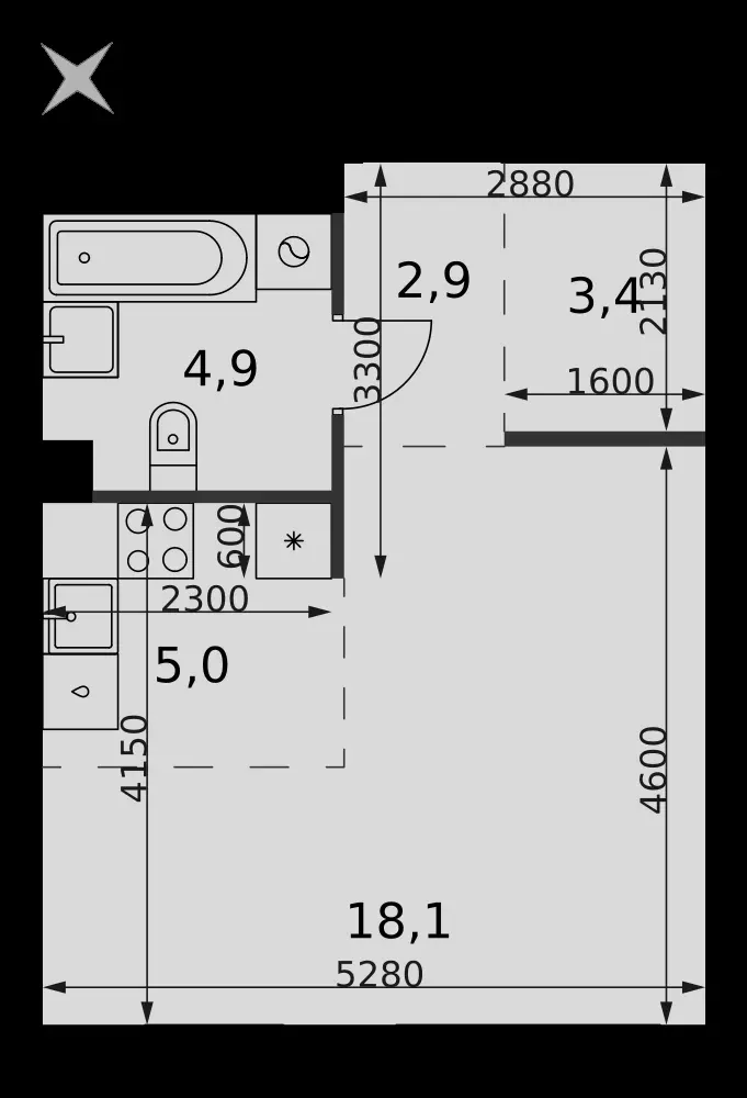 Студия, 34,3 м² — 21 559 608 ₽