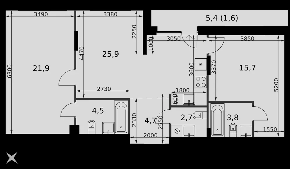 3-комнатная, 80,8 м² — 56 565 979 ₽