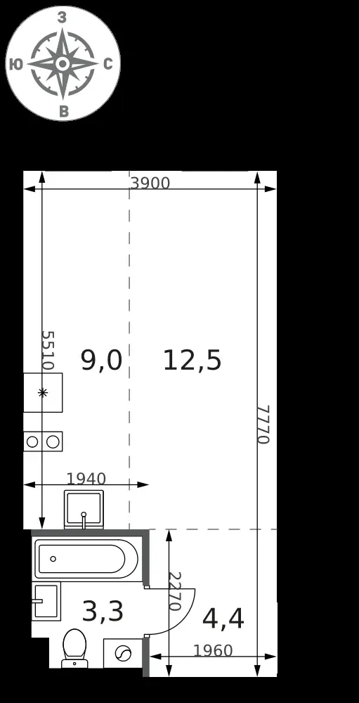 Студия, 29,2 м² — 12 479 116 ₽