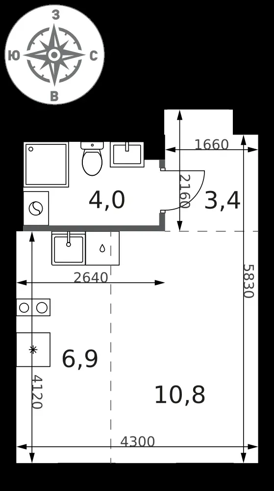 Студия, 25,1 м² — 12 166 347 ₽
