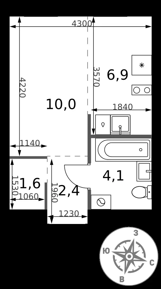 Студия, 25 м² — 11 674 750 ₽