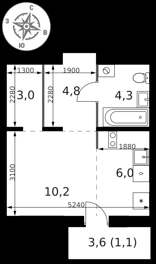 Студия, 29,4 м² — 12 975 690 ₽