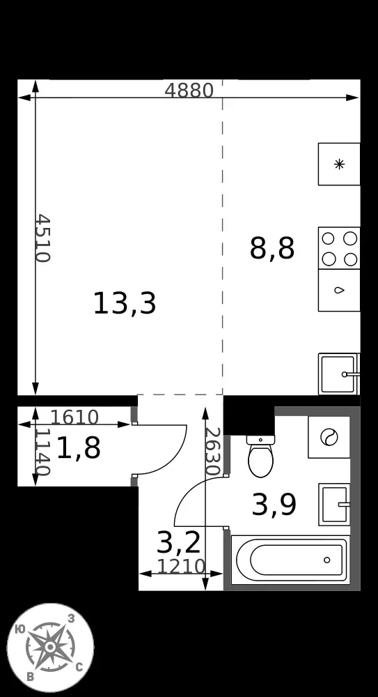 Студия, 31 м² — 9 059 316 ₽