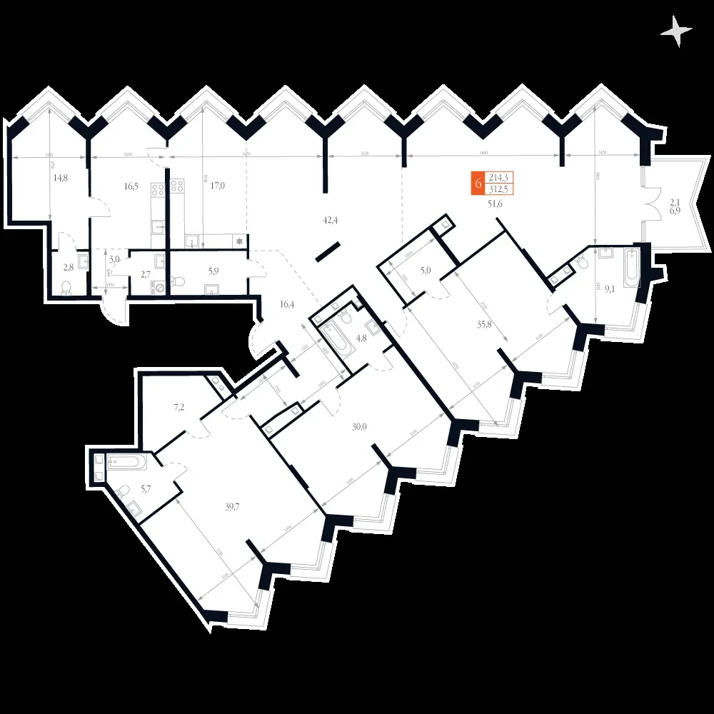 6-комнатная, 312,5 м² — 100 561 219 ₽
