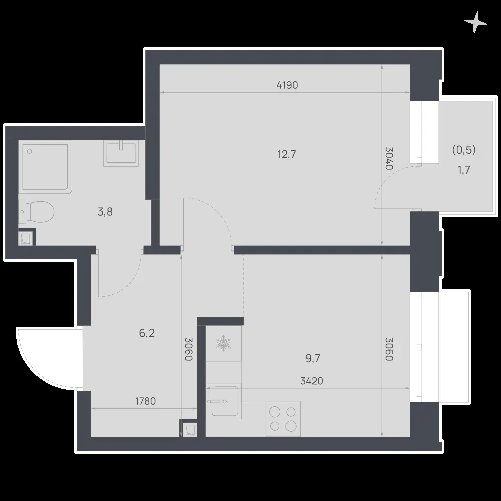 1-комнатная, 32,9 м² — 6 807 724 ₽