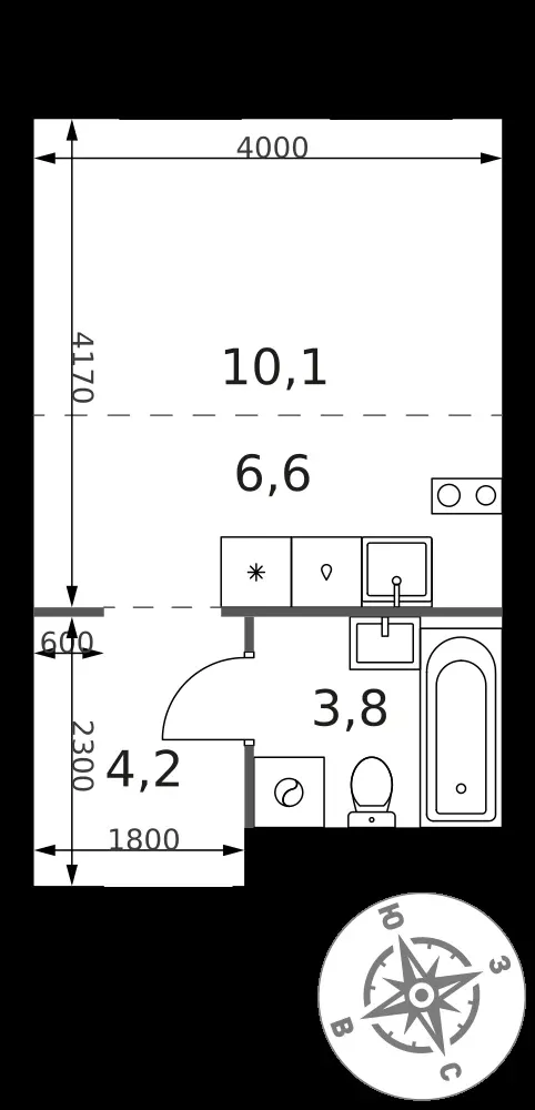 Студия, 24,7 м² — 7 516 210 ₽