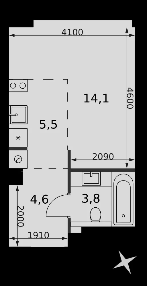 Студия, 28 м² — 18 620 000 ₽