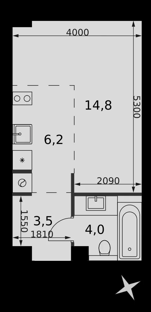 Студия, 28,5 м² — 19 729 125 ₽