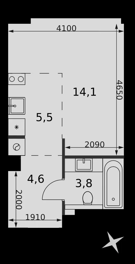 Студия, 28 м² — 21 973 000 ₽