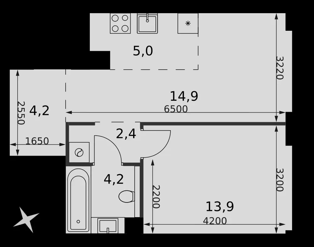 2-комнатная, 44,6 м² — 26 173 510 ₽