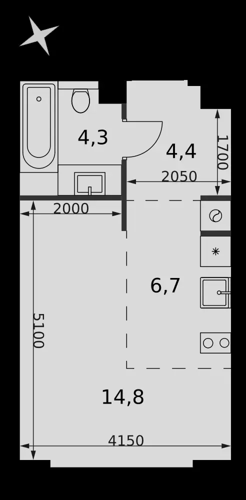 Студия, 30,2 м² — 20 853 100 ₽