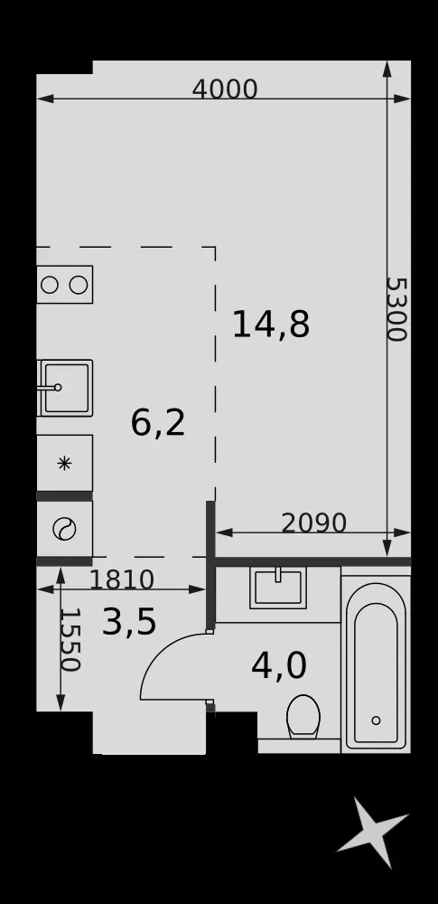 Студия, 28,5 м² — 22 650 375 ₽