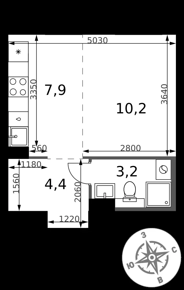 Студия, 25,7 м² — 7 895 811 ₽