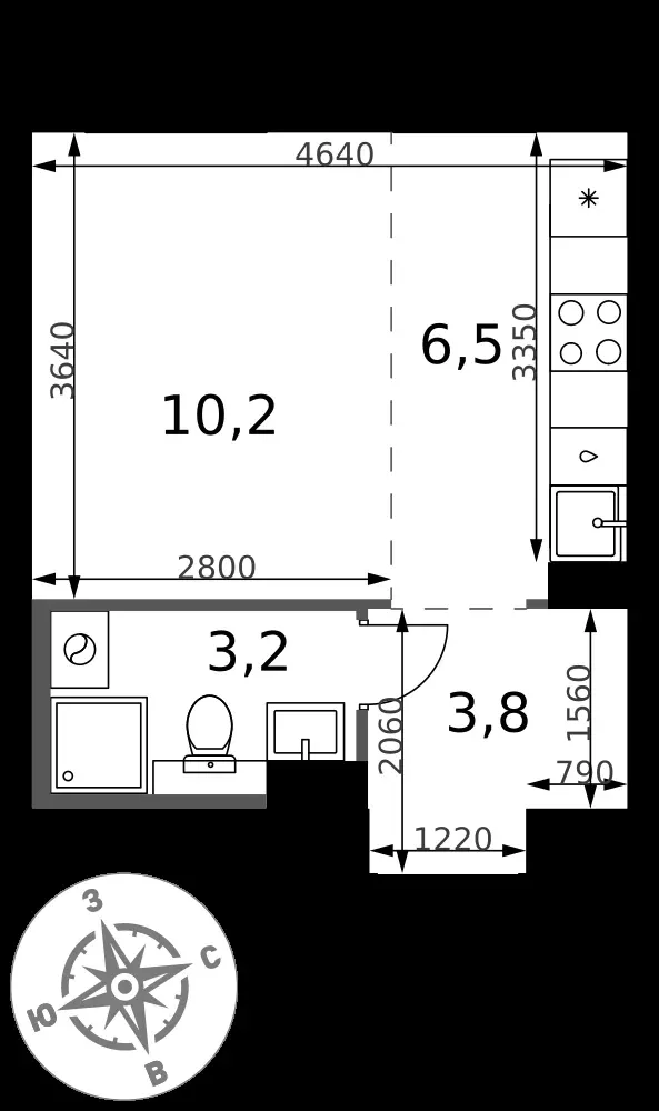 Студия, 23,7 м² — 7 362 642 ₽