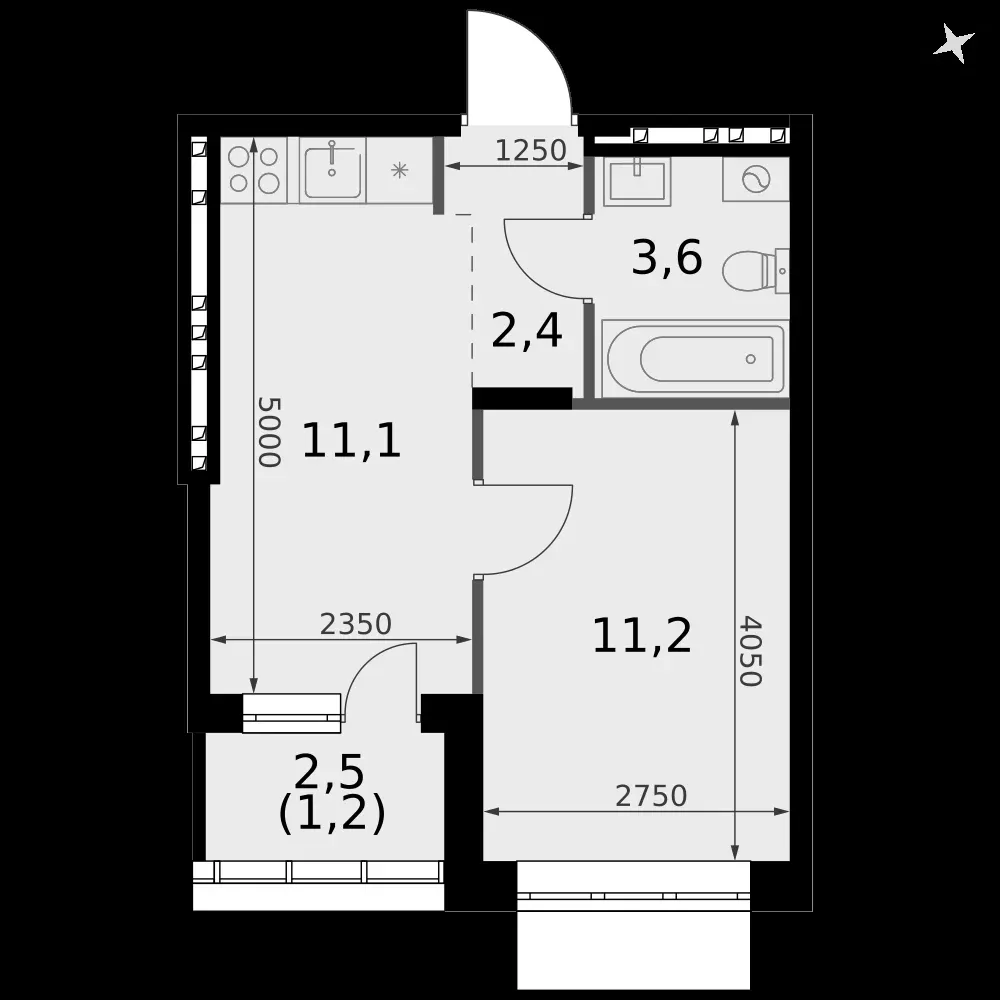 1-комнатная, 29,5 м² — 4 691 996 ₽