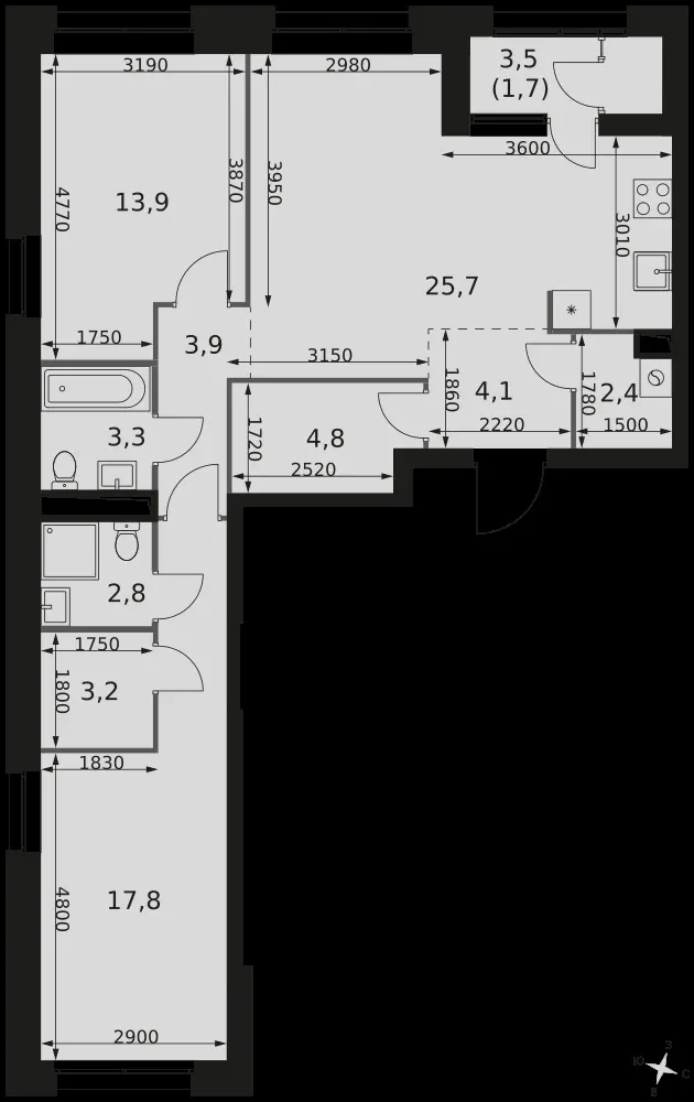 3-комнатная, 83,6 м² — 29 066 048 ₽