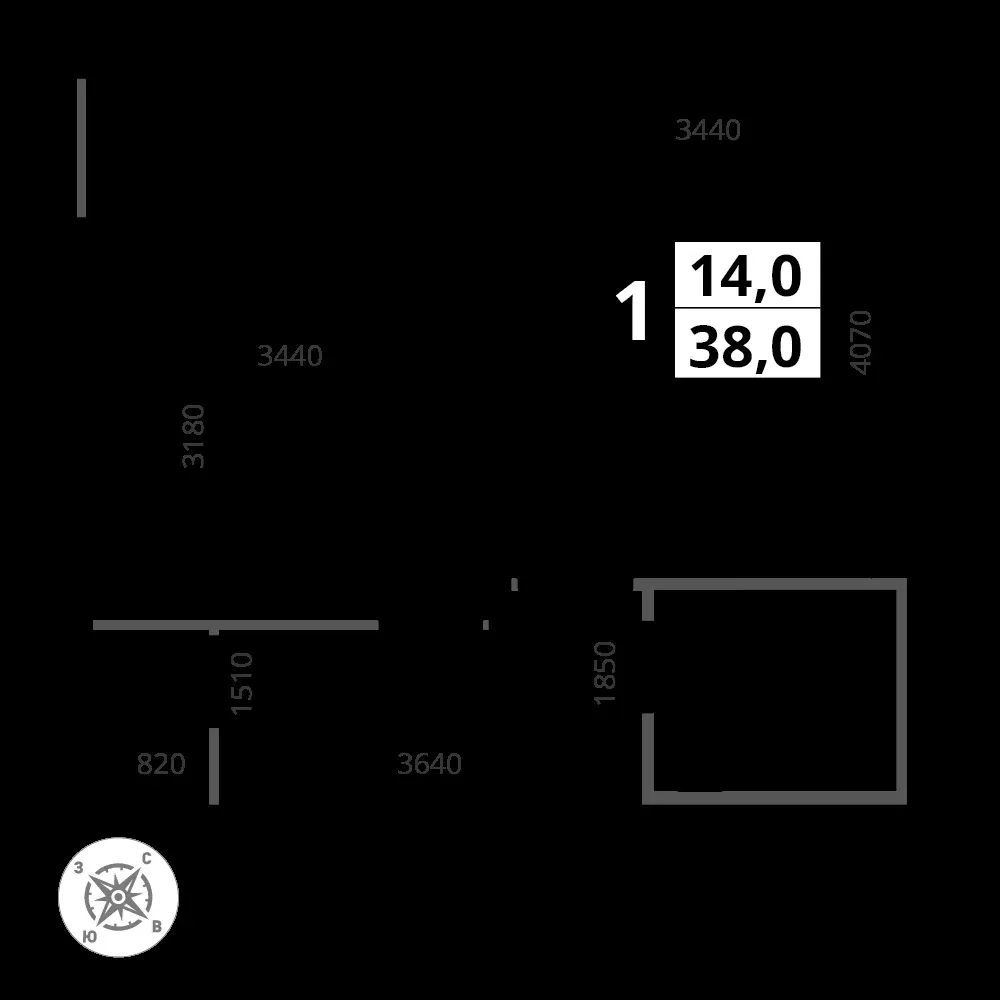 1-комнатная, 38,3 м² — 13 418 941 ₽