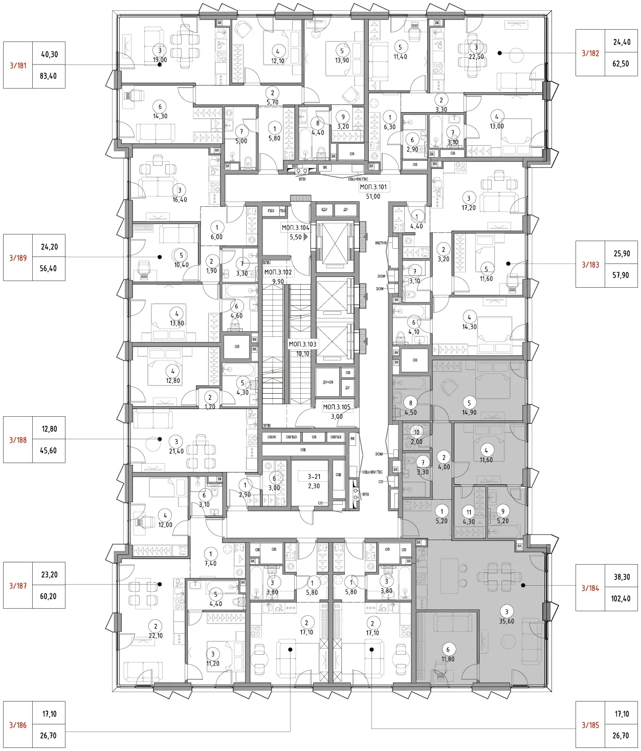 4-комнатная, 100,3 м² — 42 530 008 ₽