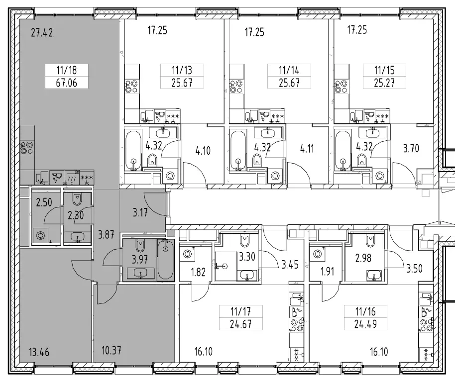2-комнатная, 67,4 м² — 30 090 460 ₽