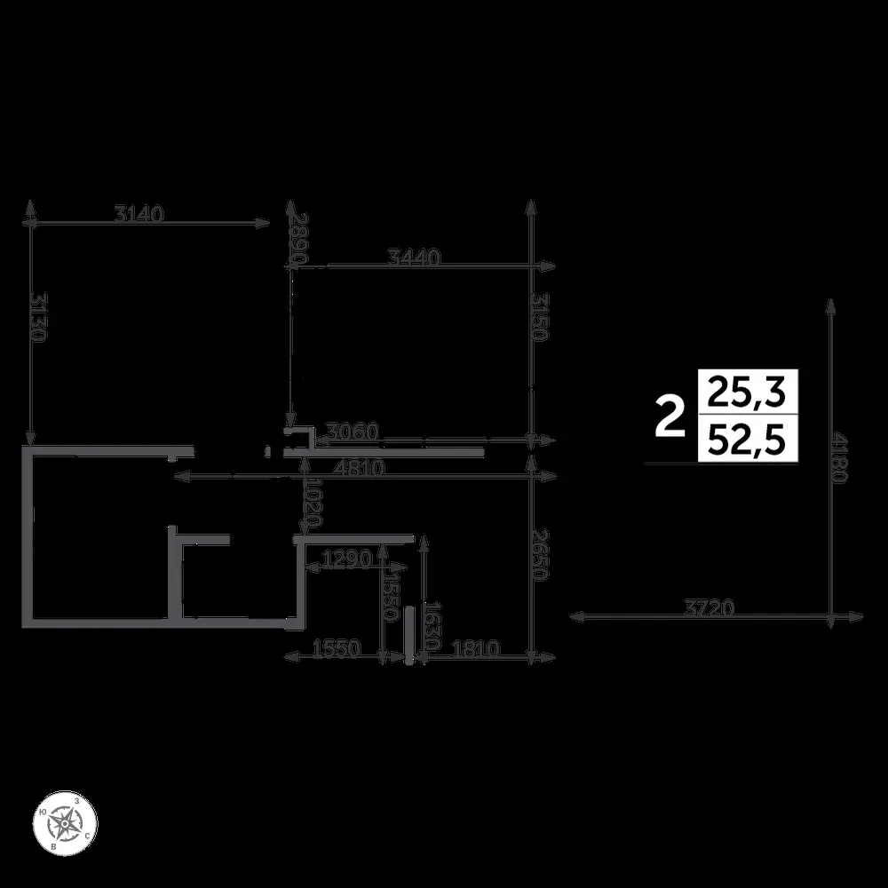 2-комнатная, 53,6 м² — 13 431 088 ₽