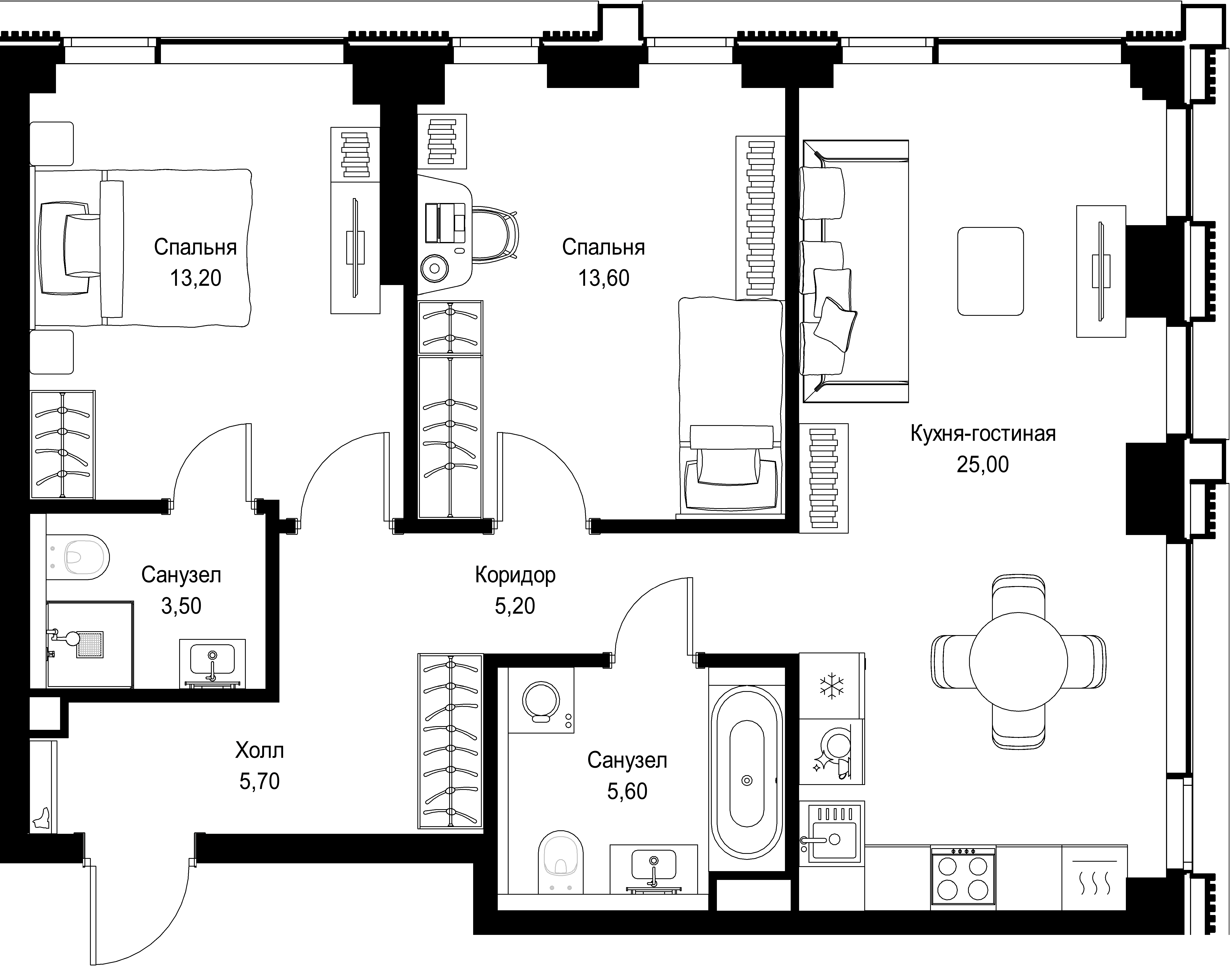 2-комнатная, 71,8 м² — 34 896 236 ₽