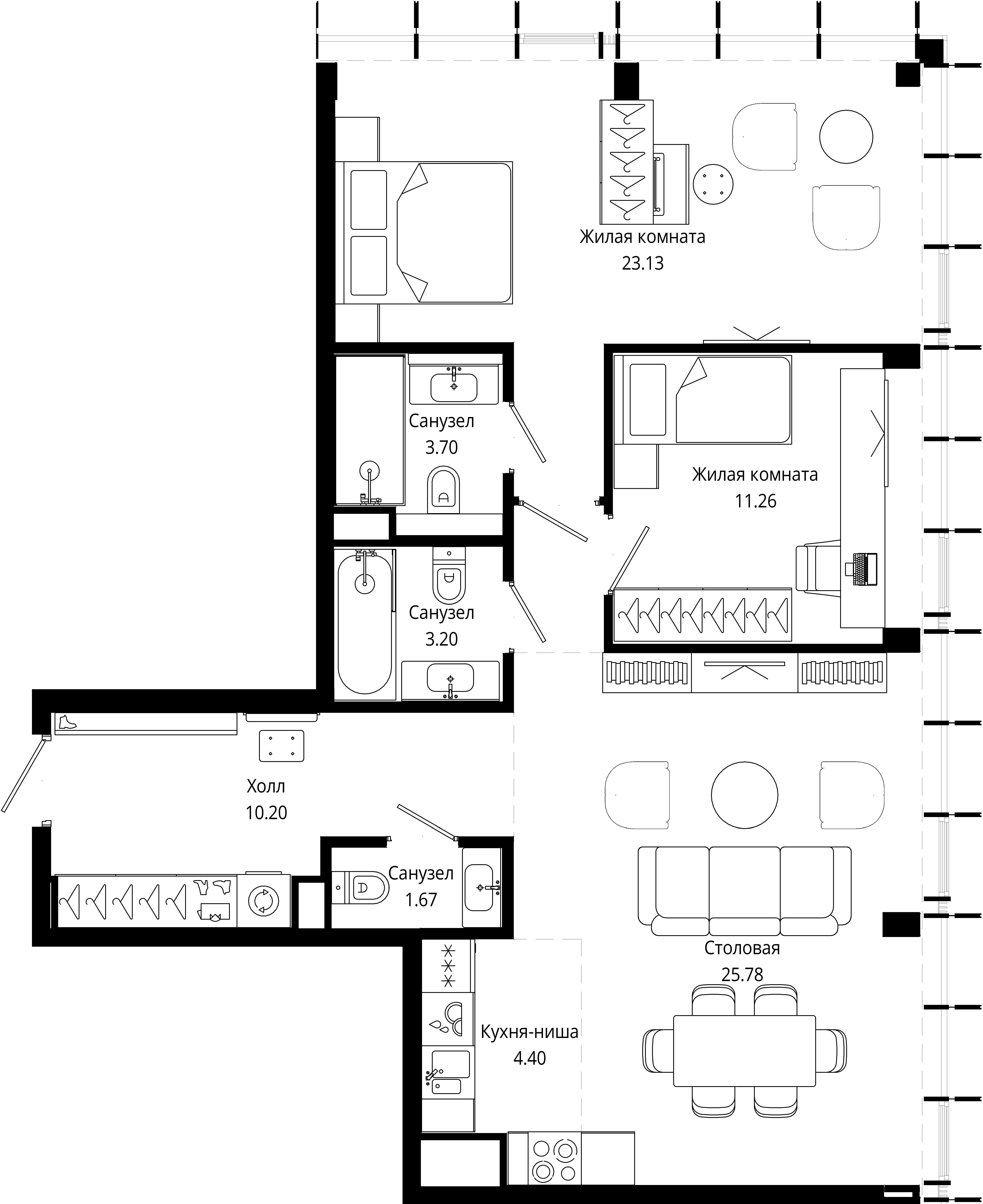 2-комнатная, 84,2 м² — 44 714 410 ₽