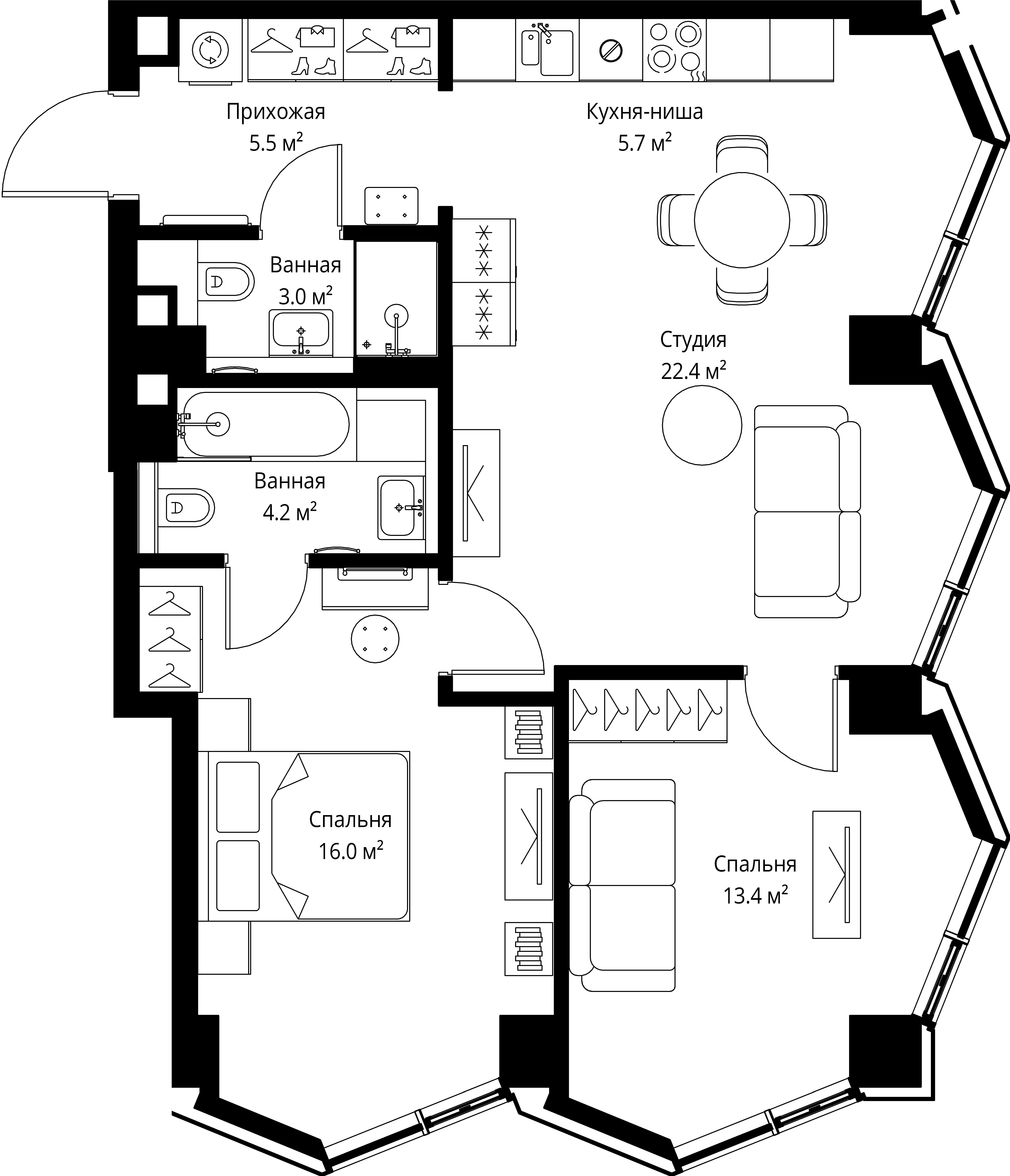 2-комнатная, 70,2 м² — 40 820 949 ₽