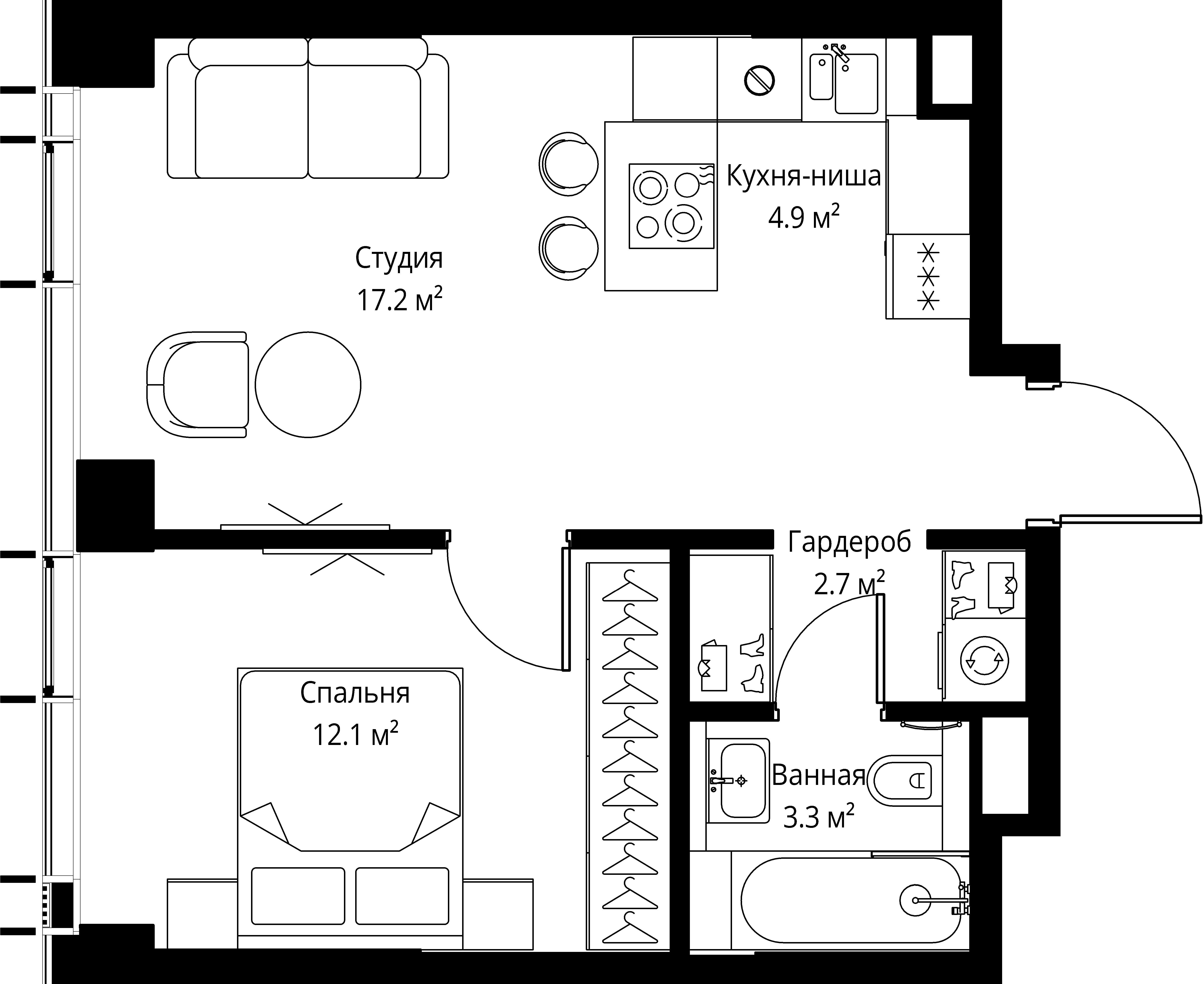 1-комнатная, 40,2 м² — 25 904 277 ₽