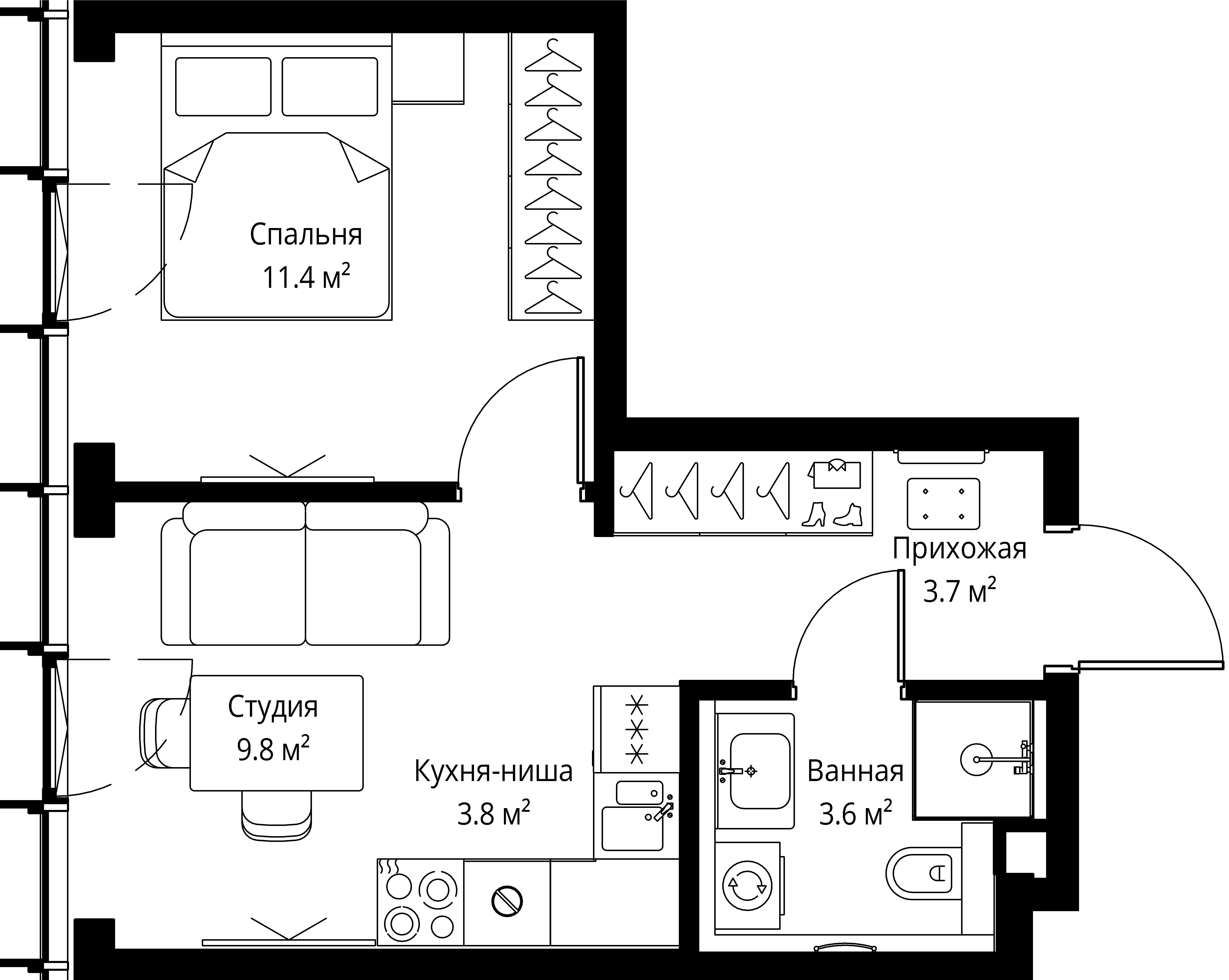 1-комнатная, 32,3 м² — 30 046 752 ₽