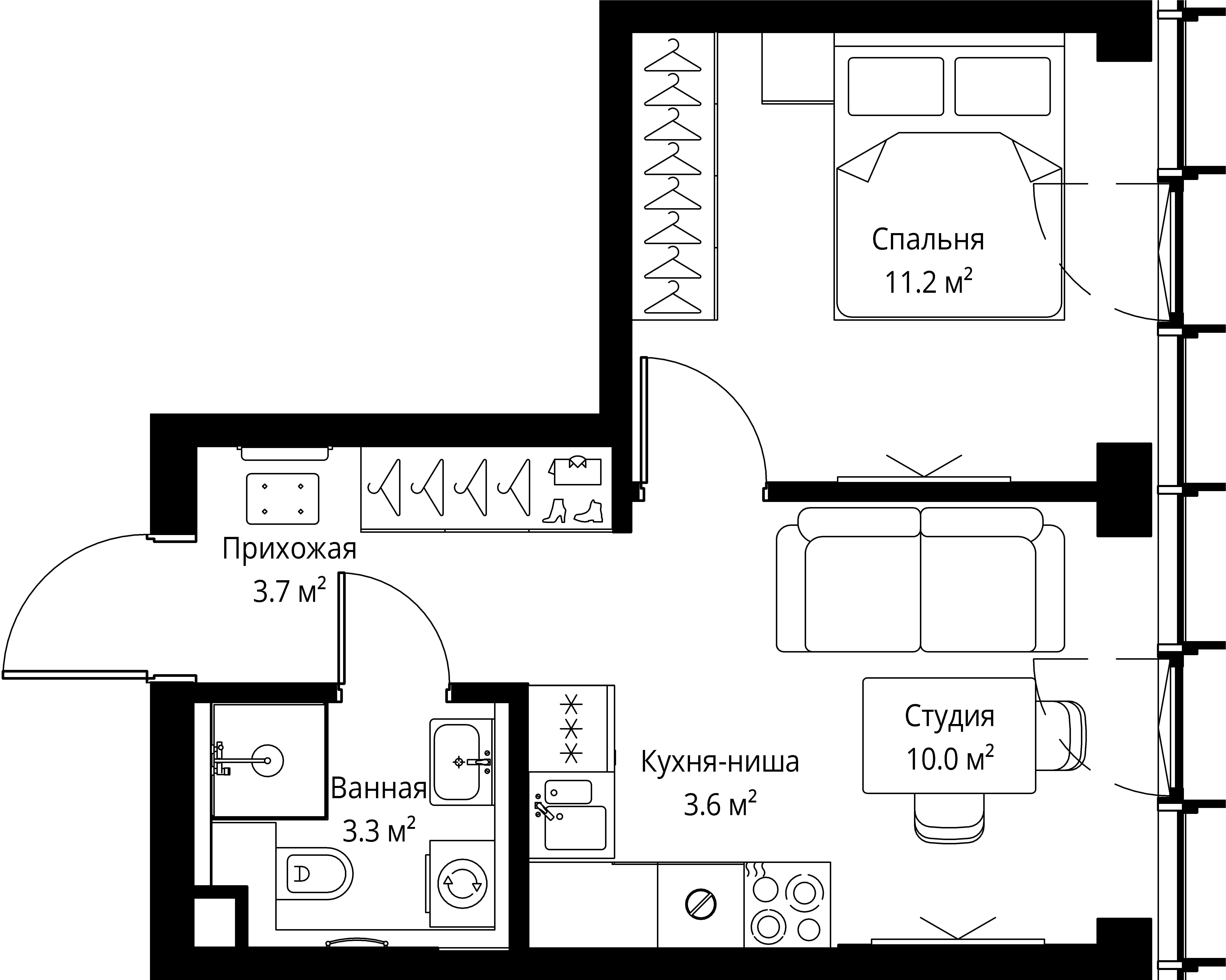 1-комнатная, 31,8 м² — 26 494 806 ₽