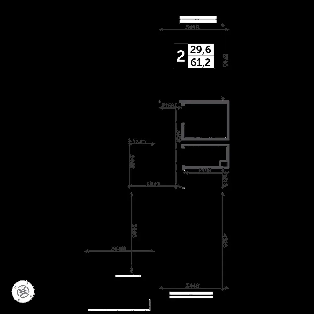 2-комнатная, 62,1 м² — 14 705 901 ₽