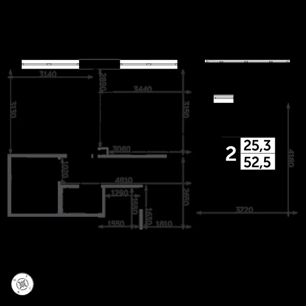 2-комнатная, 53,6 м² — 13 431 088 ₽