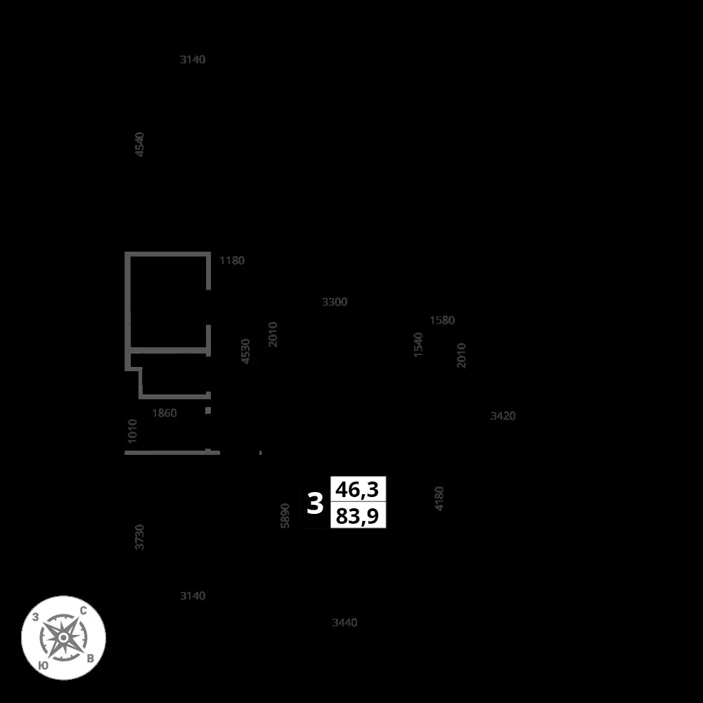 3-комнатная, 84 м² — 20 647 032 ₽