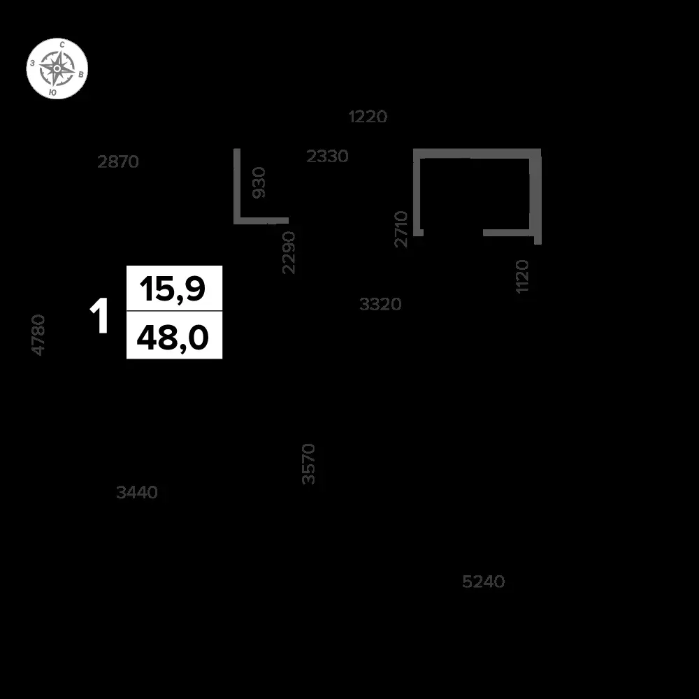1-комнатная, 48,6 м² — 14 024 745 ₽