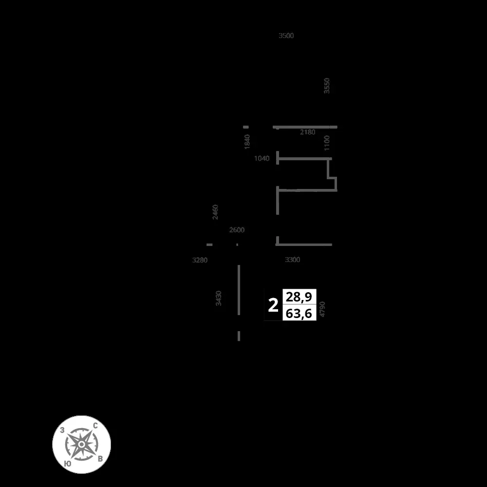 2-комнатная, 63,5 м² — 18 326 735 ₽