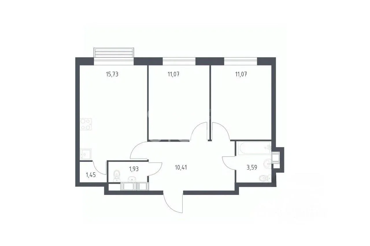2-комнатная, 55 м² — 18 300 000 ₽