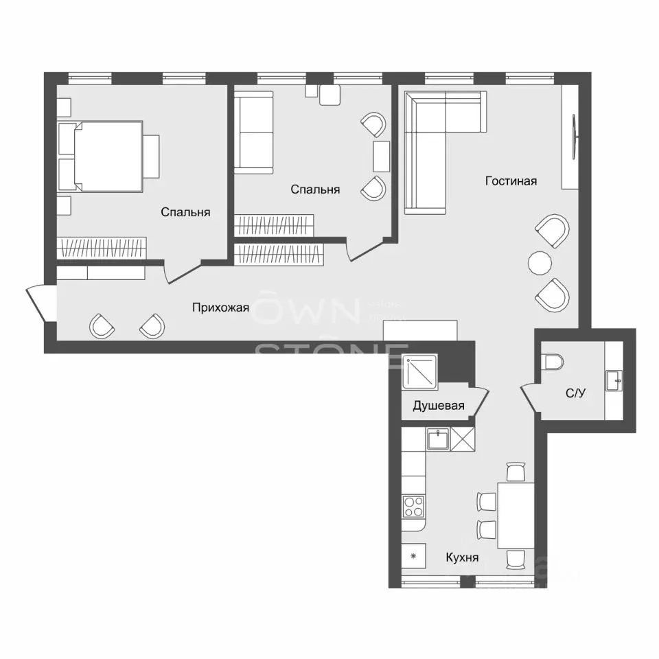 3-комн. квартира, 95 м²