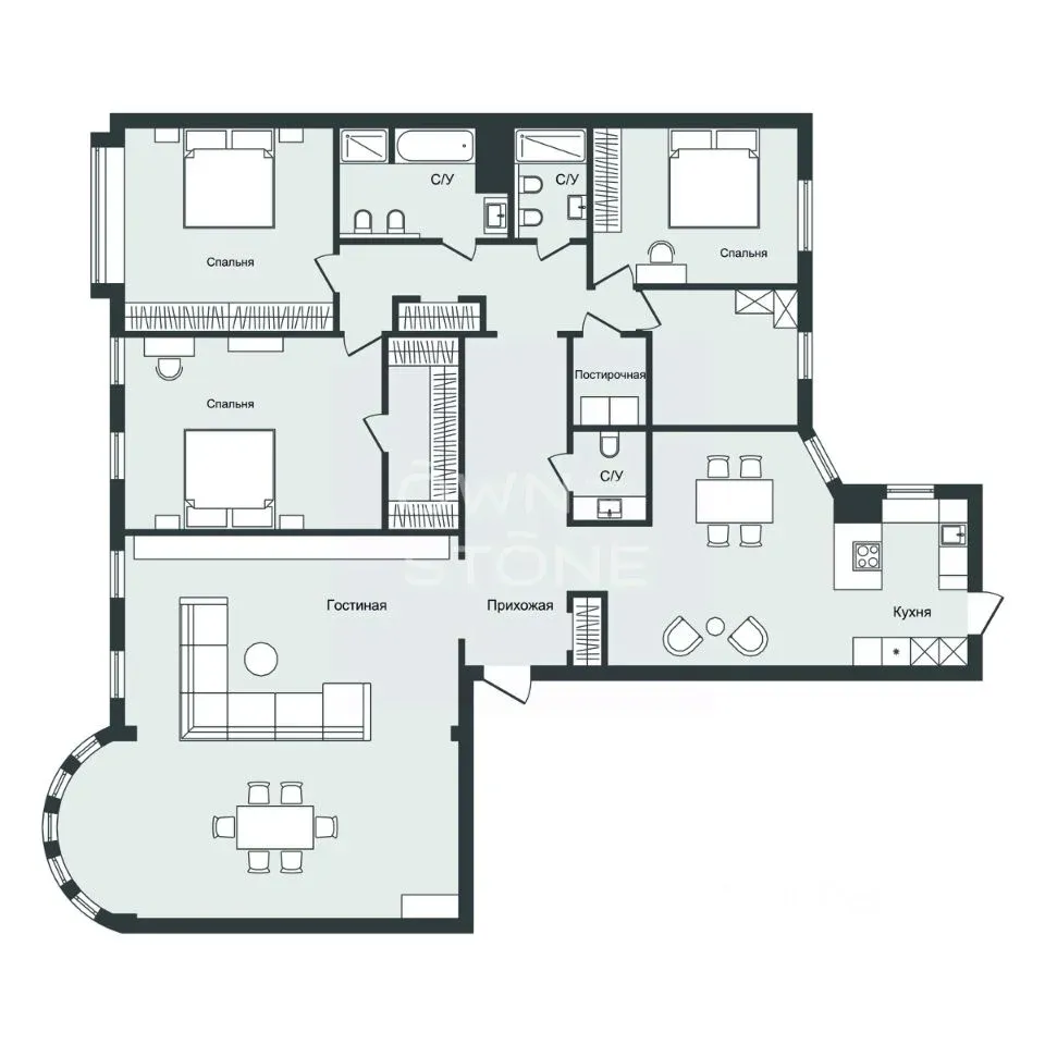 5-комн. квартира, 213 м²