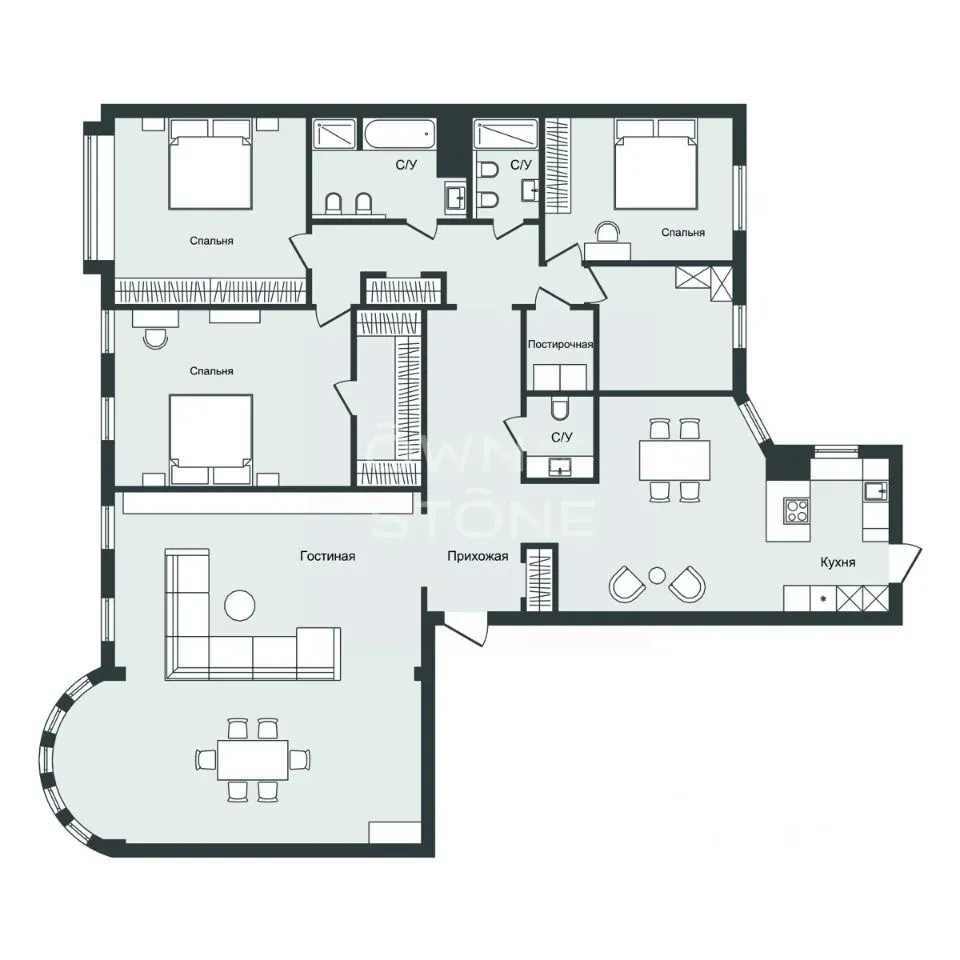 4-комн. квартира, 220 м²