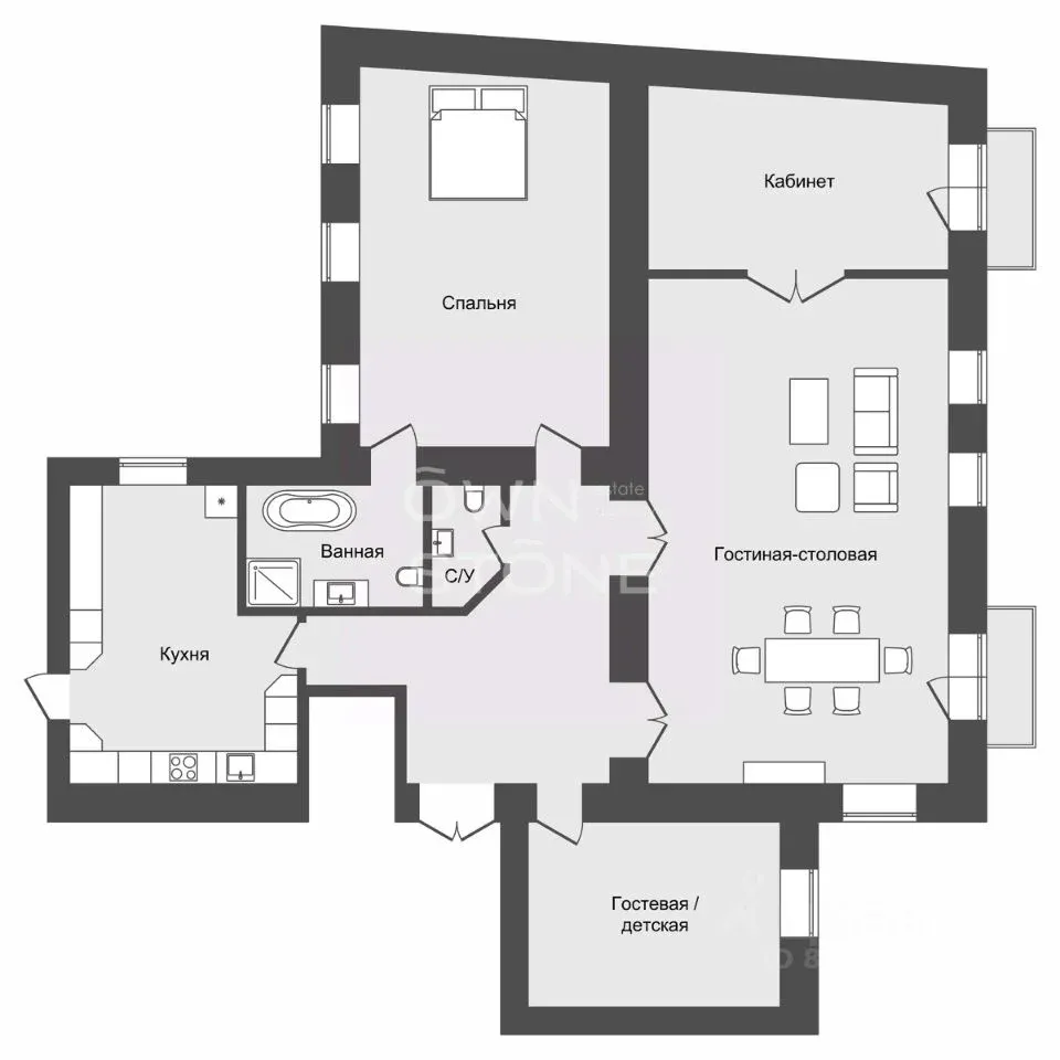 4-комн. квартира, 225 м²