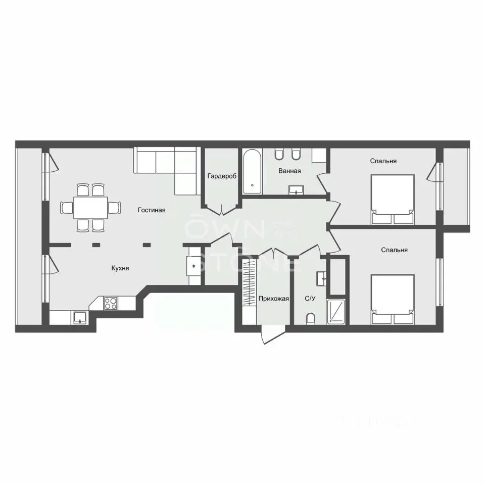 3-комн. квартира, 126 м²