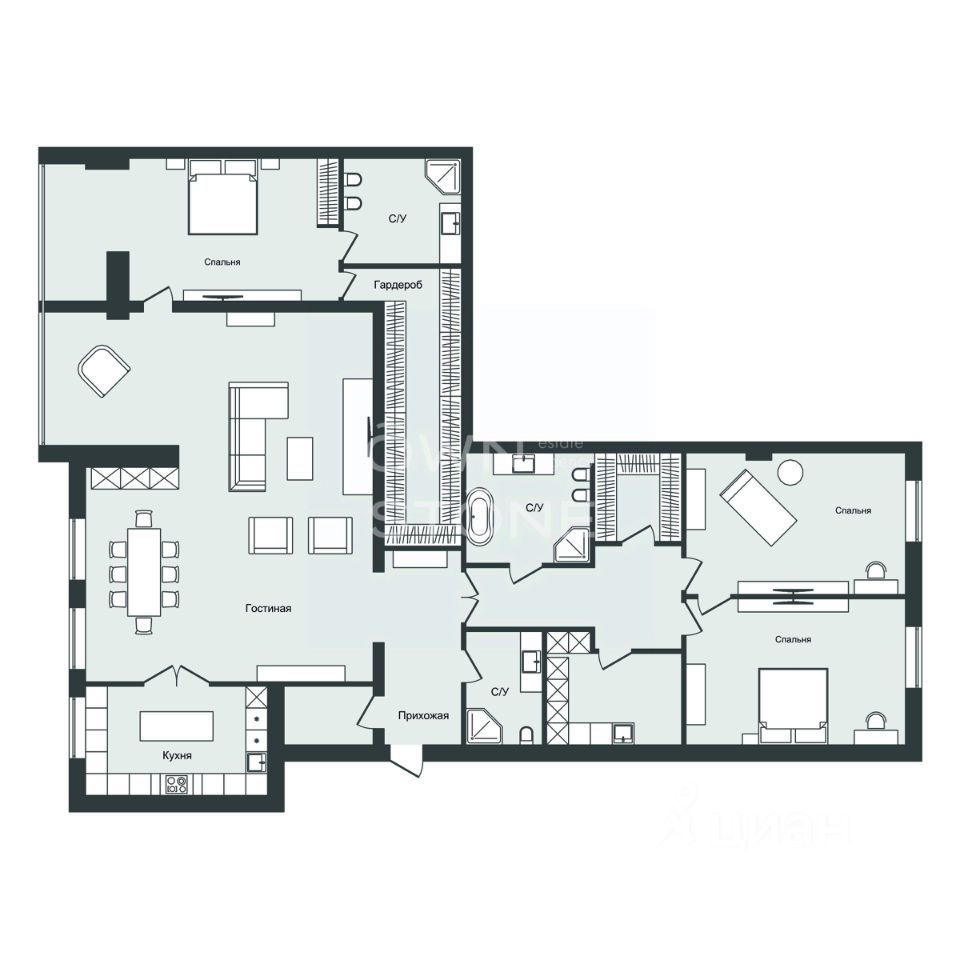 5-комн. квартира, 340 м²
