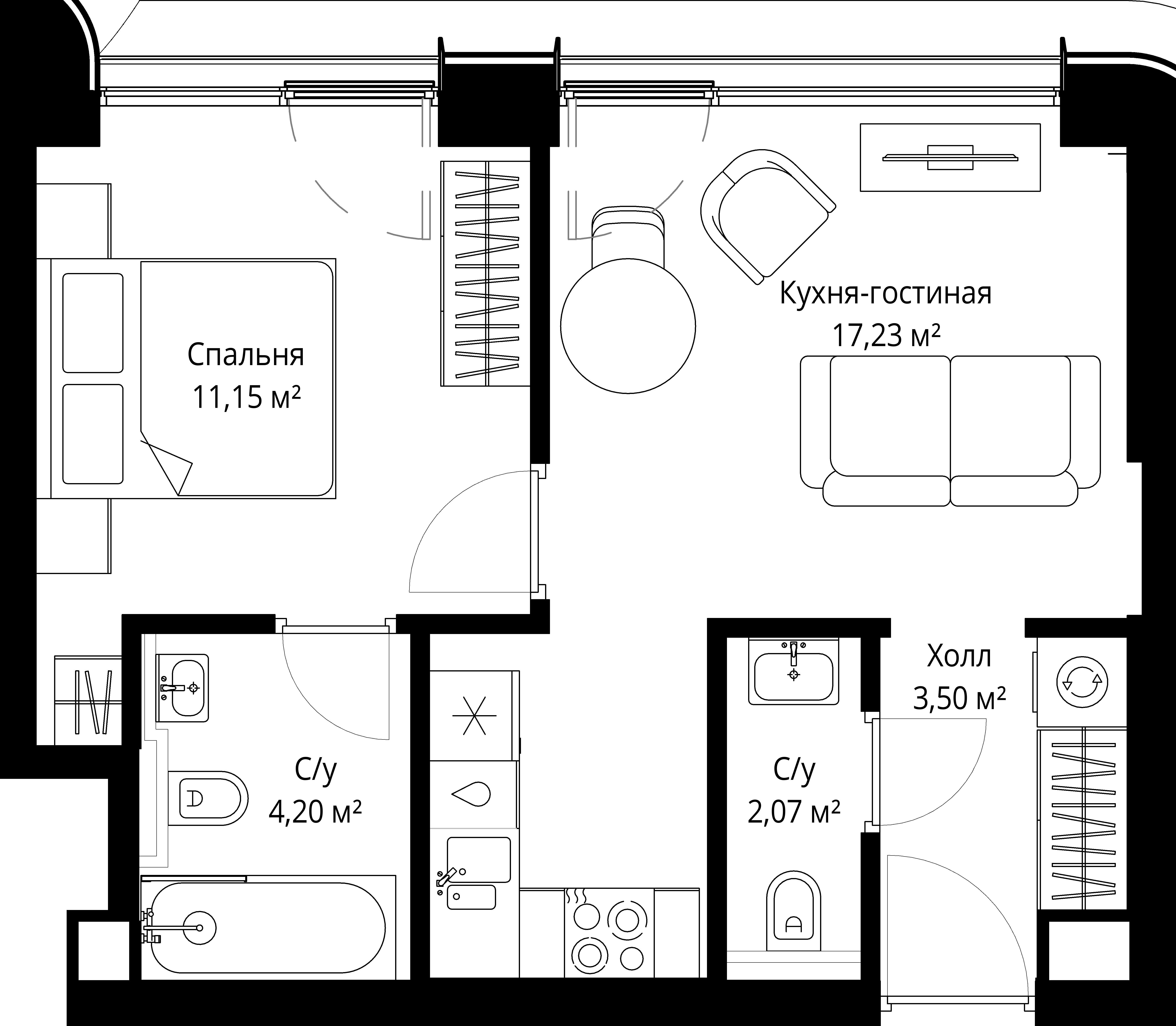 1-комнатная, 38,15 м² — 20 879 304 ₽
