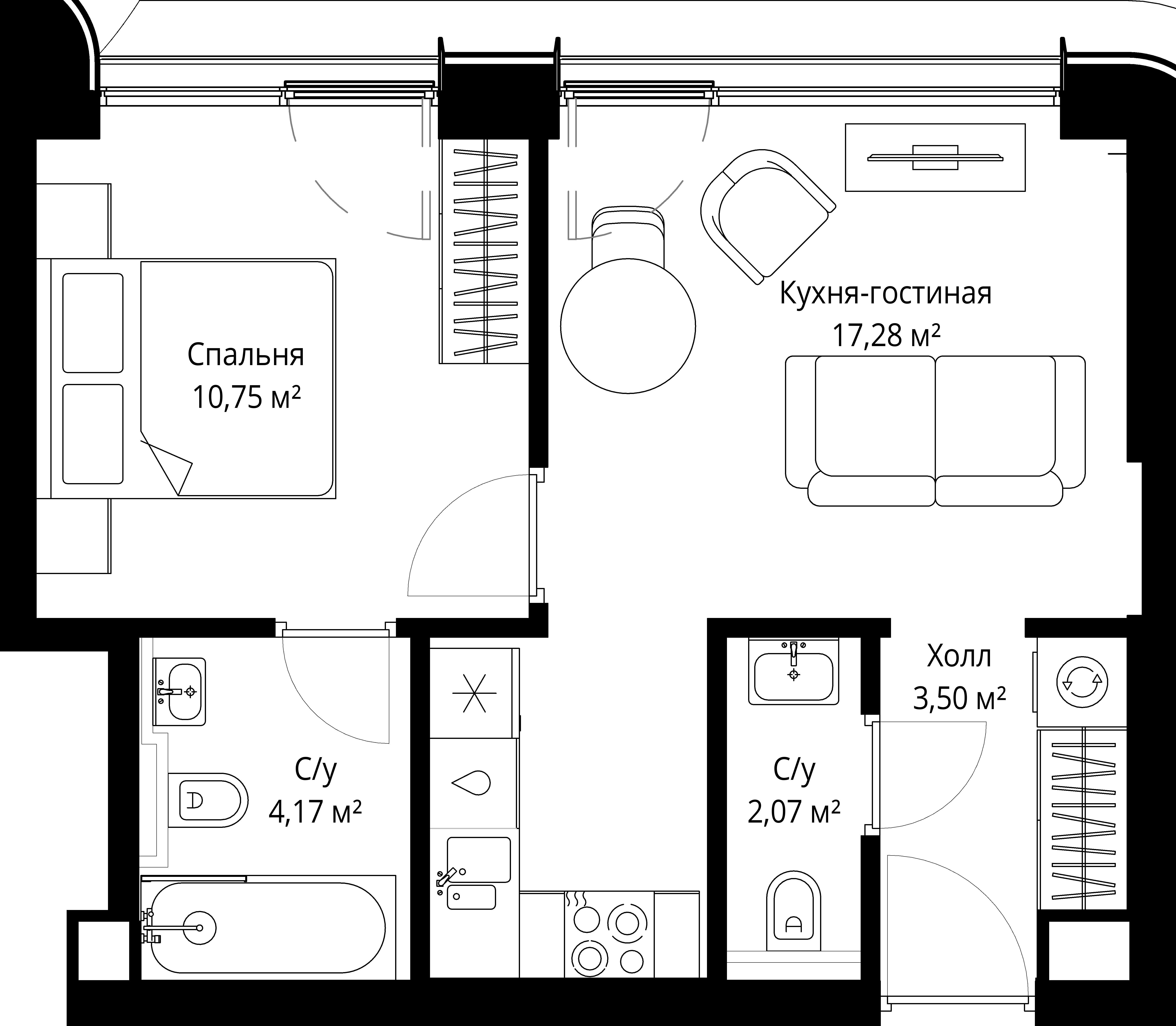 1-комнатная, 37,77 м² — 20 852 514 ₽