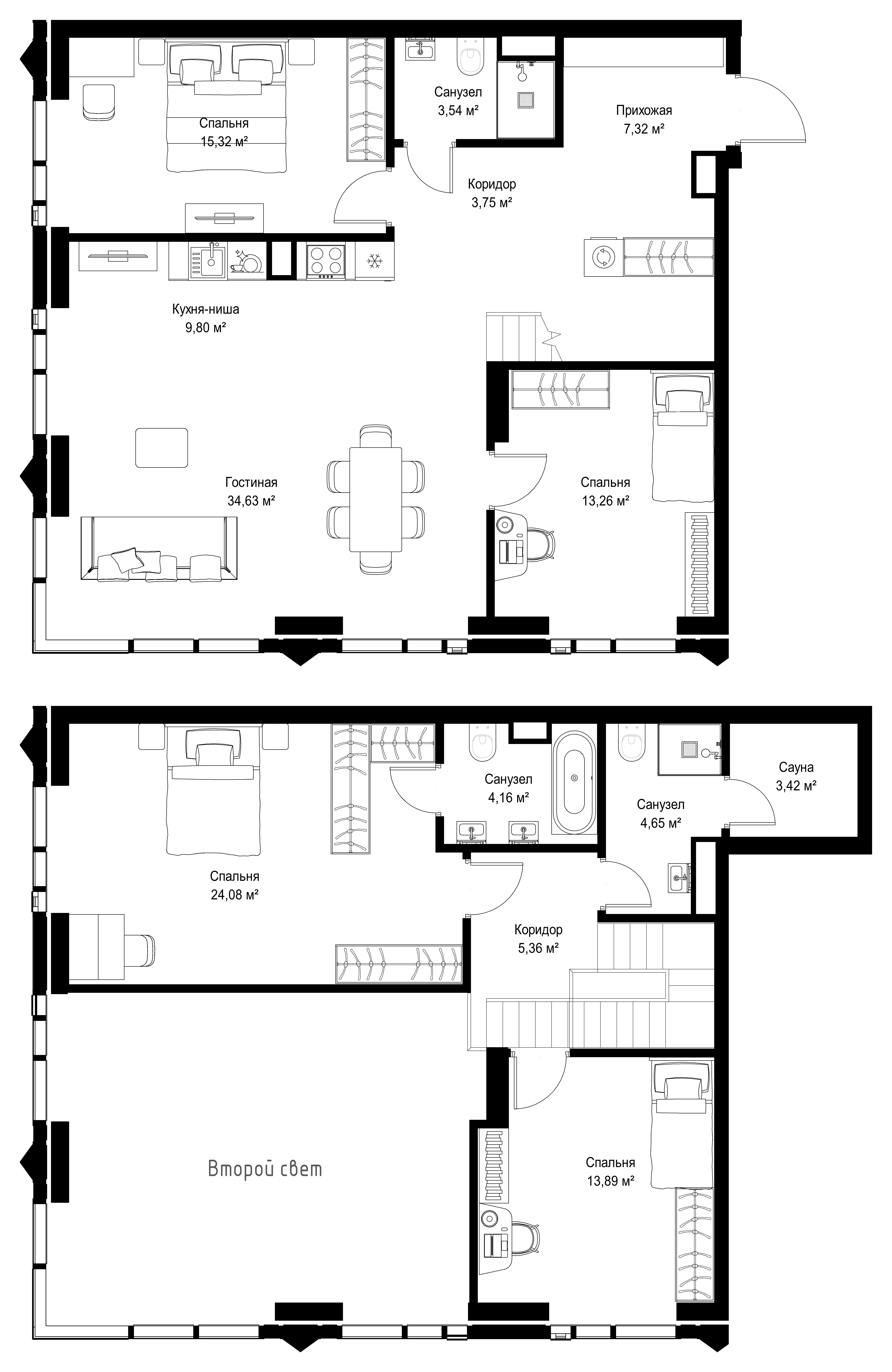 4-комнатная, 146,5 м² — 168 225 950 ₽
