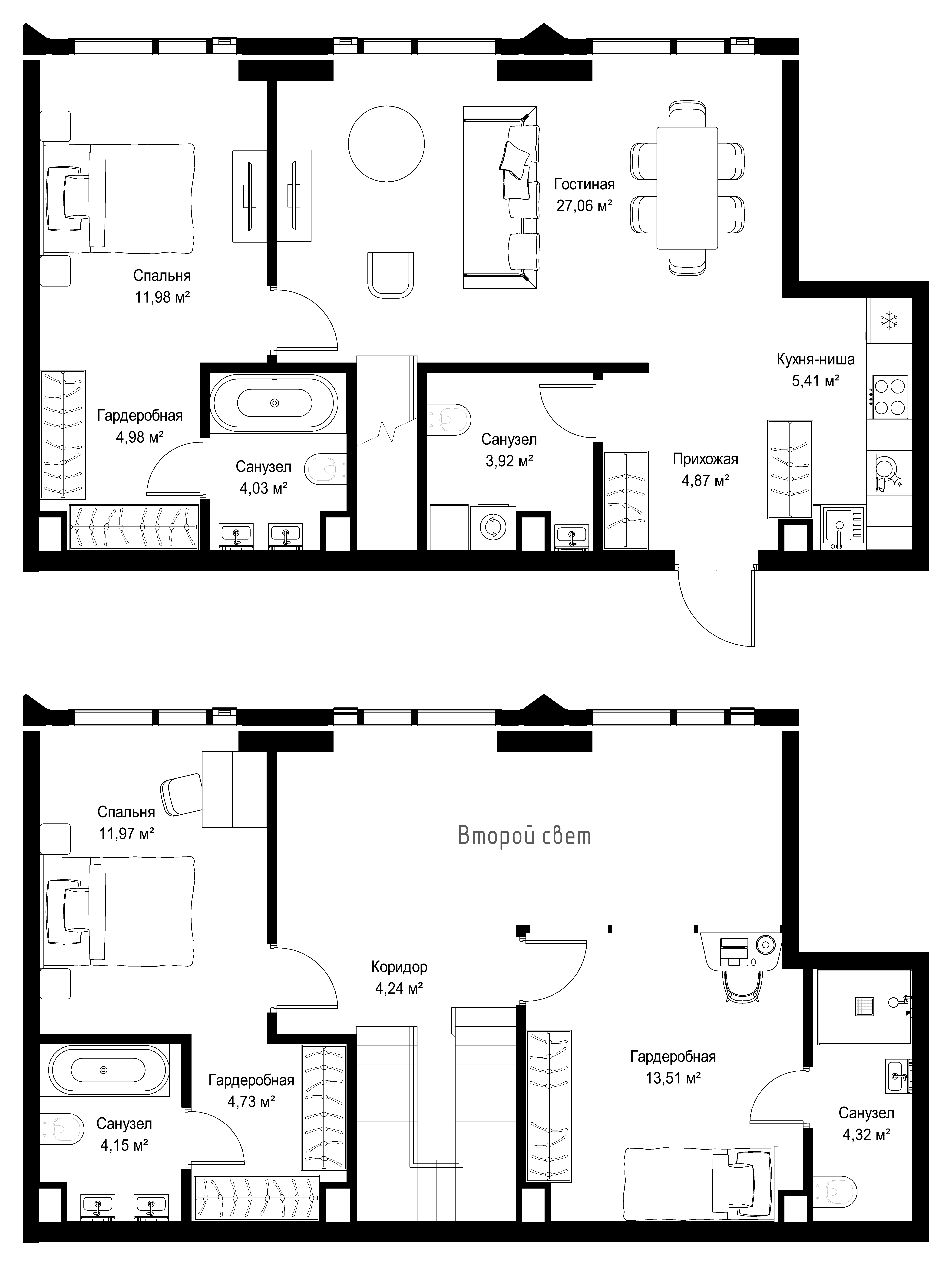 3-комнатная, 130,83 м² — 138 967 626 ₽