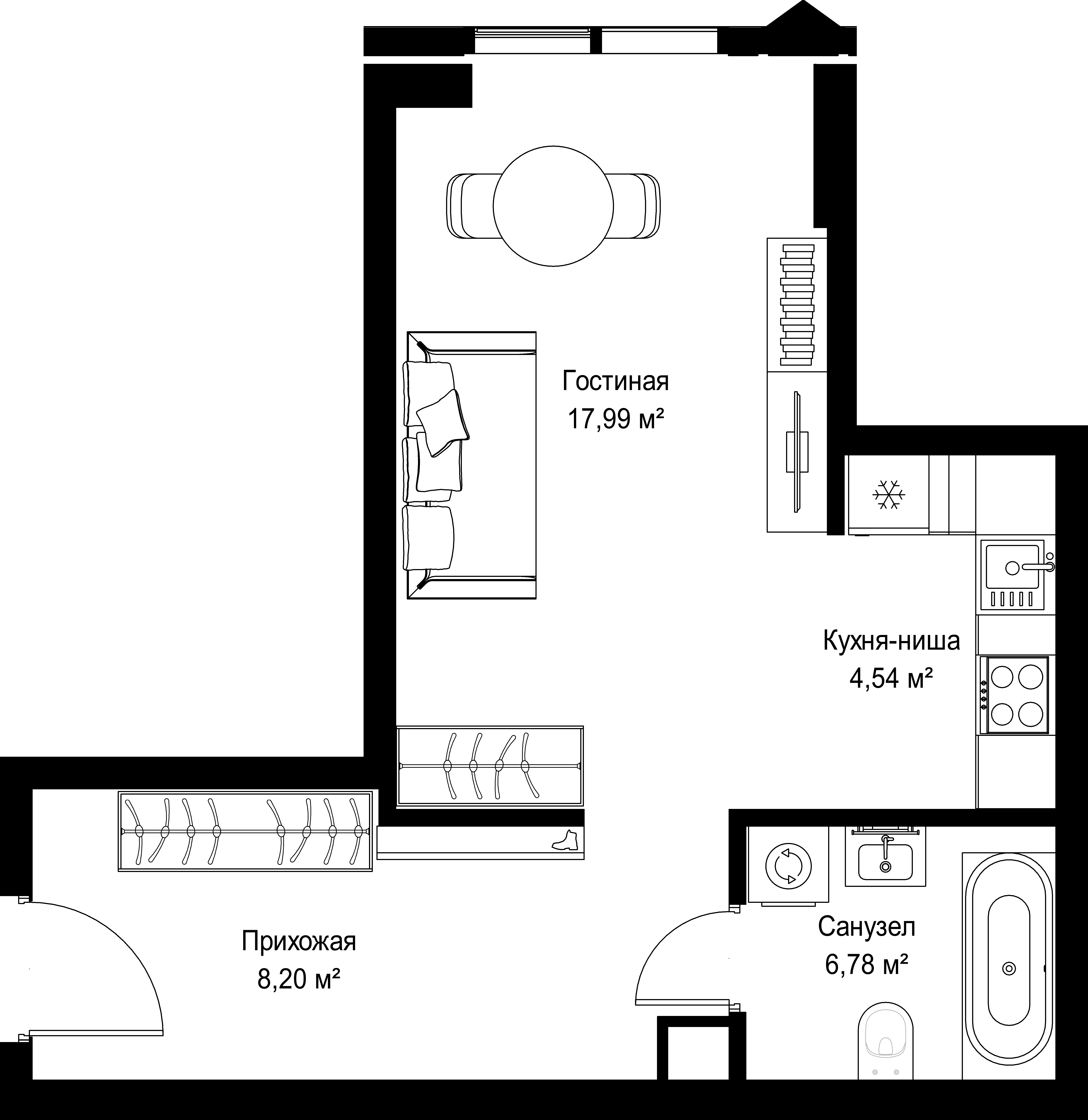 9-комнатная, 37,51 м² — 27 723 641 ₽