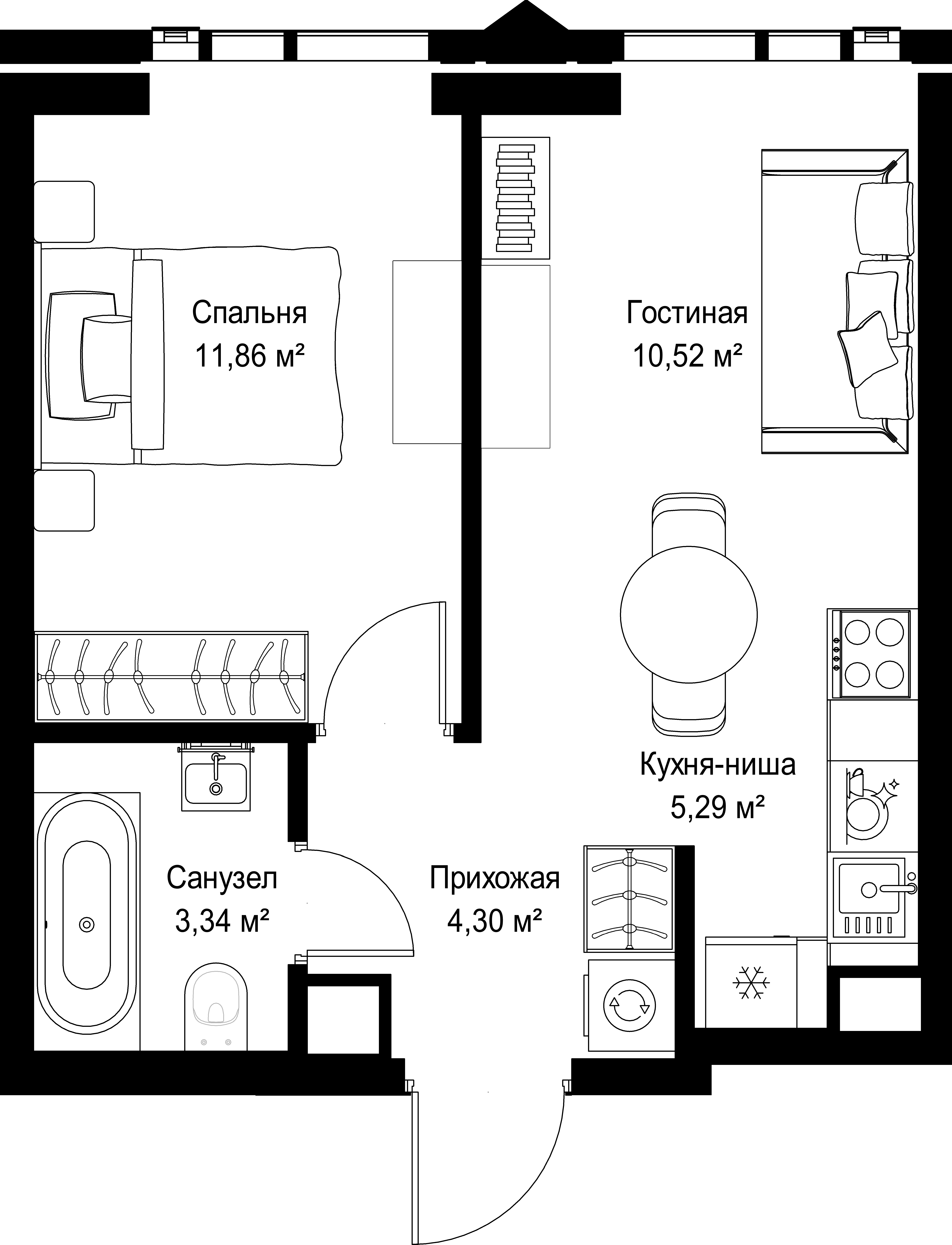 1-комнатная, 35,31 м² — 32 407 518 ₽
