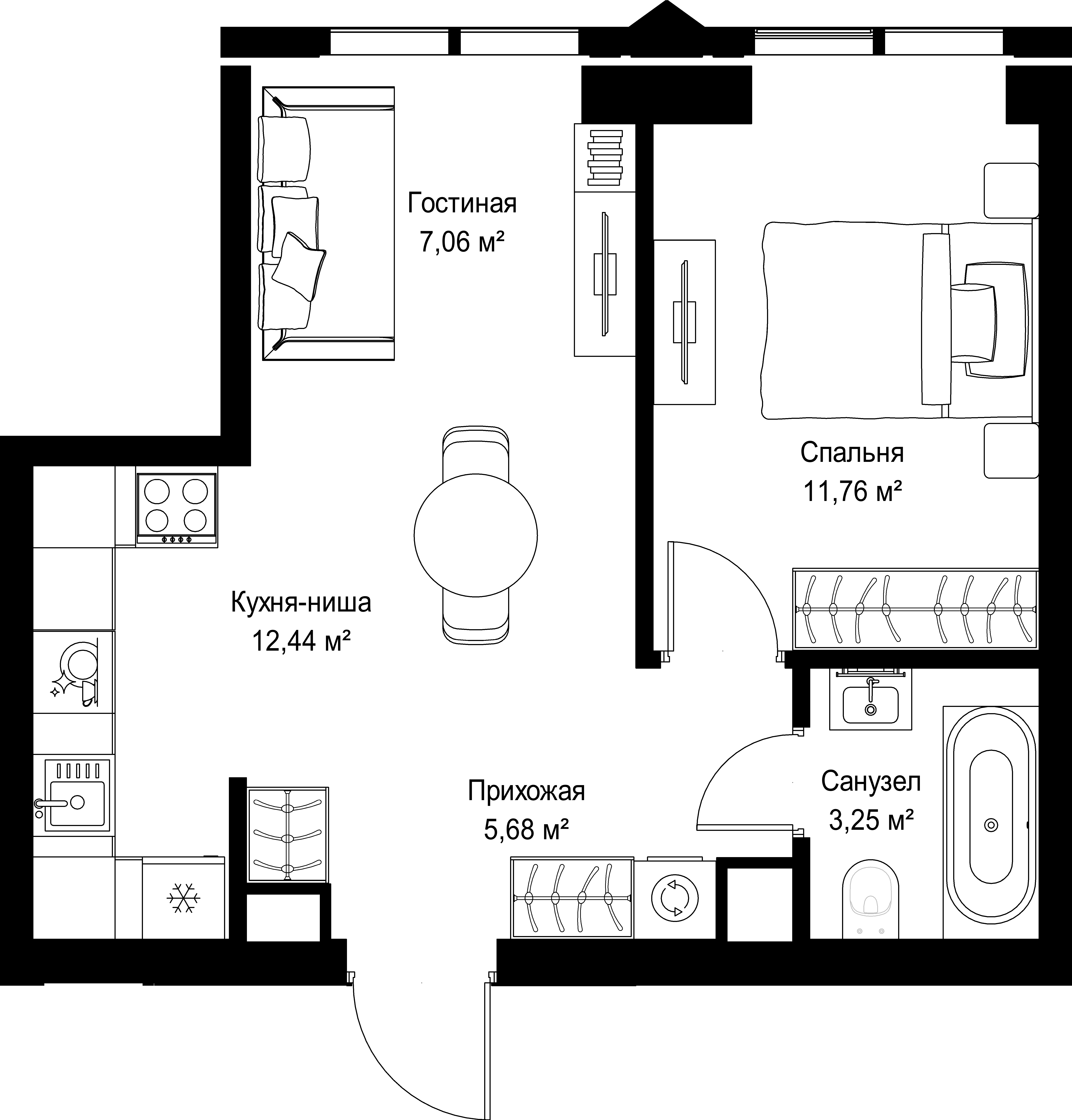 1-комнатная, 40,19 м² — 32 469 501 ₽