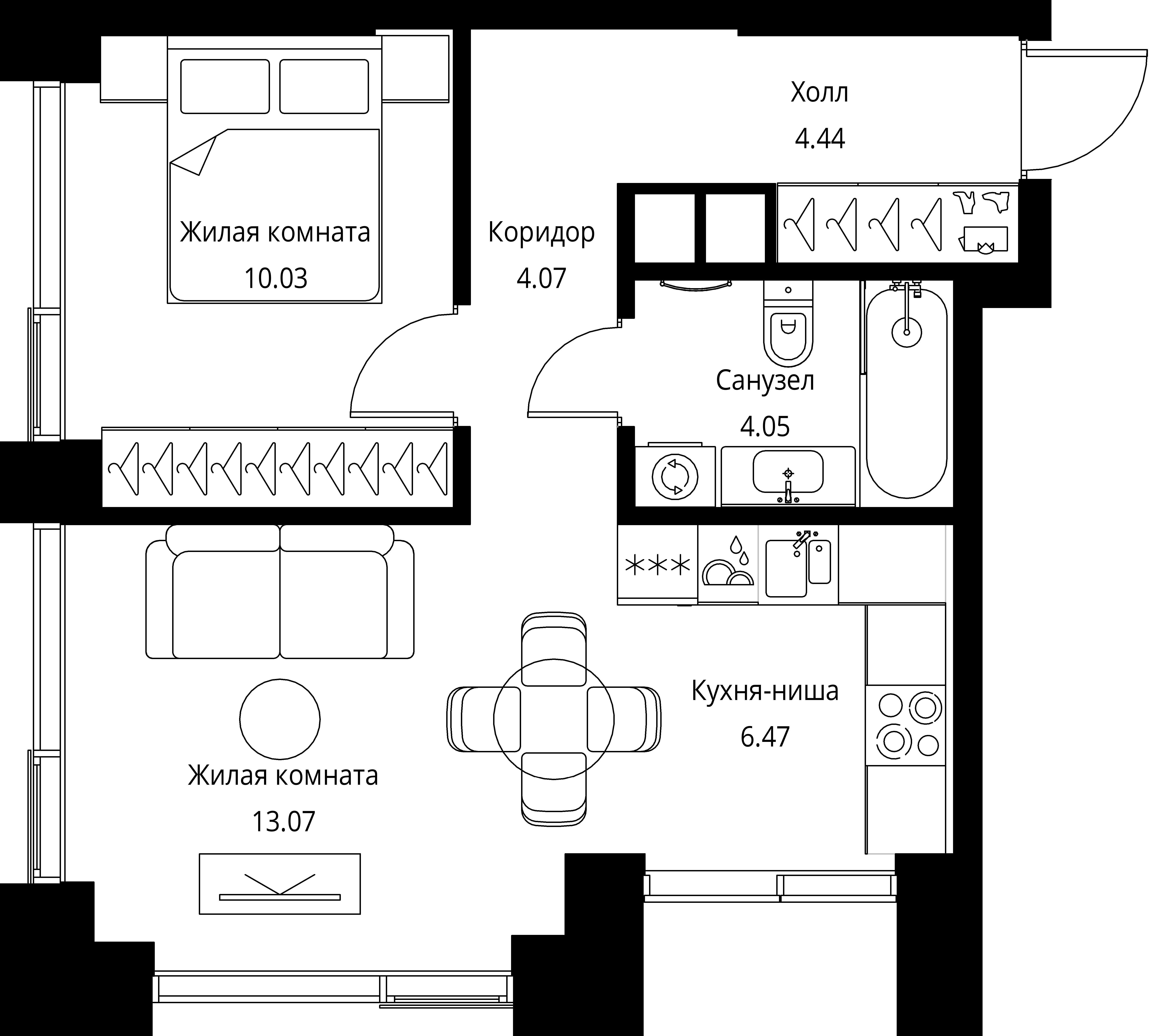 1-комнатная, 42,13 м² — 20 821 779 ₽